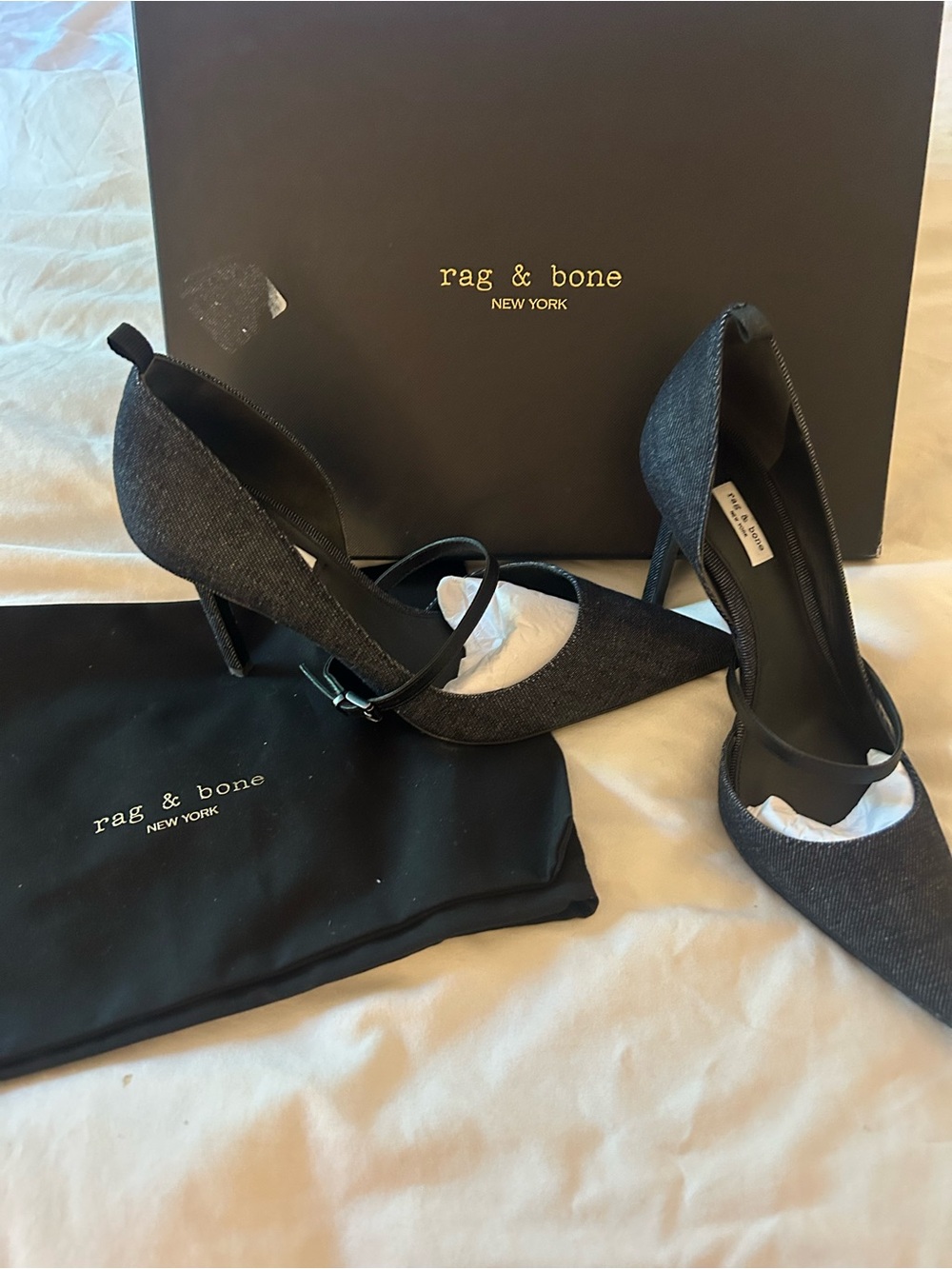 rag & bone Black Pointed Mary Jane Stiletto Heels